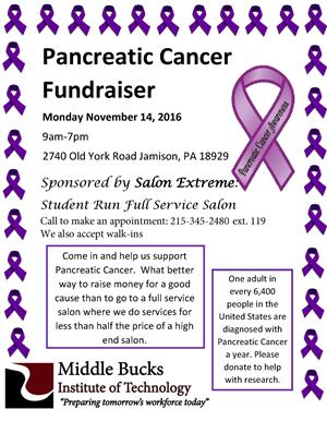 Cosmetology's Salon Extreme Pancreatic Cancer Fundraiser. Oct. 14th, 2016 